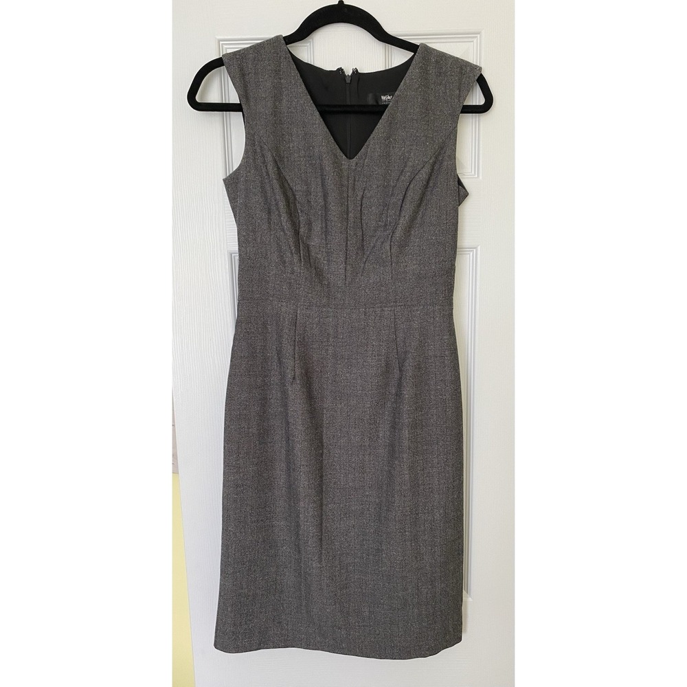 Mossimo Stretch Dress Womens Size 2 Gray Sleeveless Sheath Lined Workwear Zipper - Picture 2 of 3